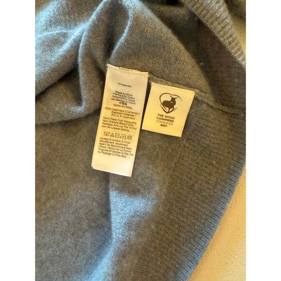 Madewell 100% (Re)sponsible Cashmere Henley Blue Sweater Sz L Women's - Picture 5 of 7